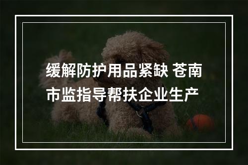 缓解防护用品紧缺 苍南市监指导帮扶企业生产