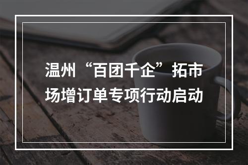 温州“百团千企”拓市场增订单专项行动启动