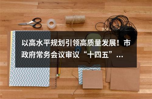 以高水平规划引领高质量发展！市政府常务会议审议“十四五”重点专项规划