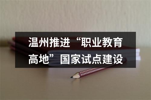 温州推进“职业教育高地”国家试点建设