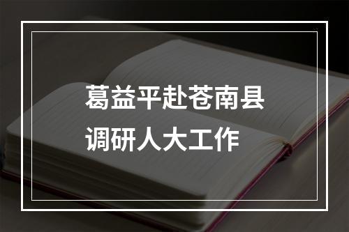 葛益平赴苍南县调研人大工作