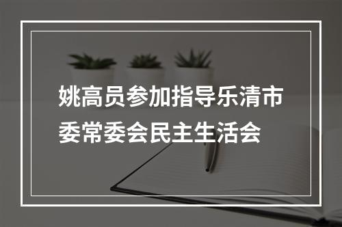 姚高员参加指导乐清市委常委会民主生活会