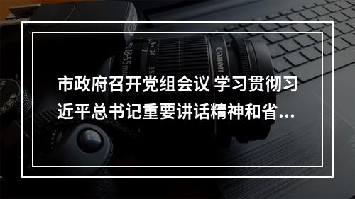 市政府召开党组会议 学习贯彻习近平总书记重要讲话精神和省委全会精神