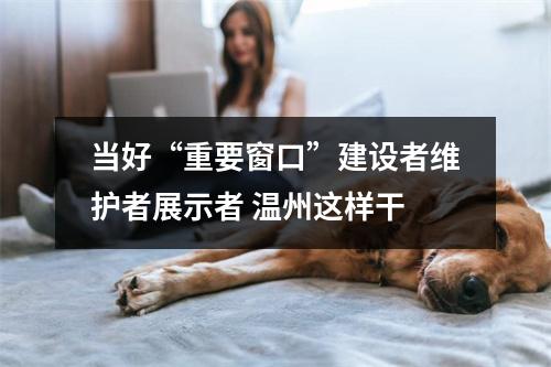 当好“重要窗口”建设者维护者展示者 温州这样干