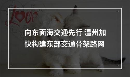 向东面海交通先行 温州加快构建东部交通骨架路网