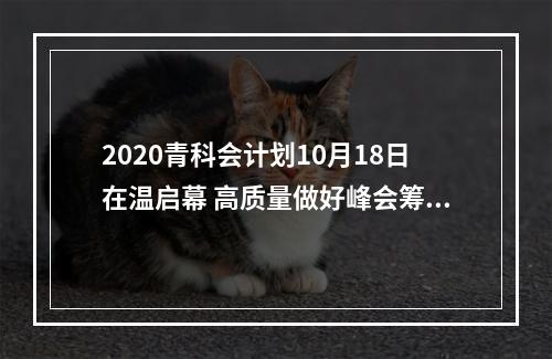 2020青科会计划10月18日在温启幕 高质量做好峰会筹备工作