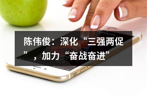 陈伟俊：深化“三强两促”，加力“奋战奋进”