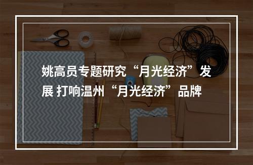 姚高员专题研究“月光经济”发展 打响温州“月光经济”品牌
