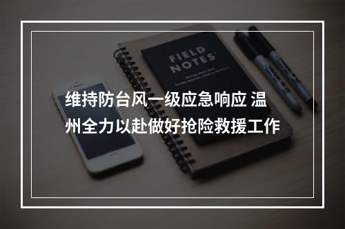维持防台风一级应急响应 温州全力以赴做好抢险救援工作