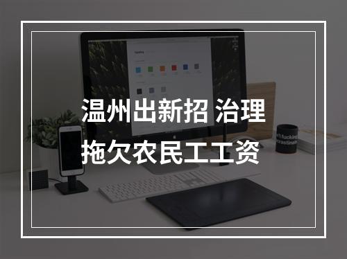 温州出新招 治理拖欠农民工工资