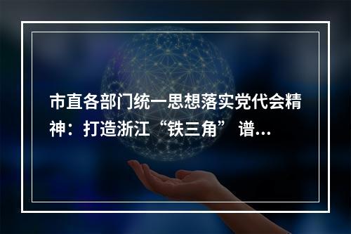 市直各部门统一思想落实党代会精神：打造浙江“铁三角” 谱写温州新辉煌