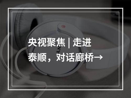 央视聚焦 | 走进泰顺，对话廊桥→