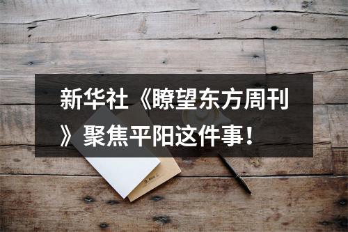 新华社《瞭望东方周刊》聚焦平阳这件事！