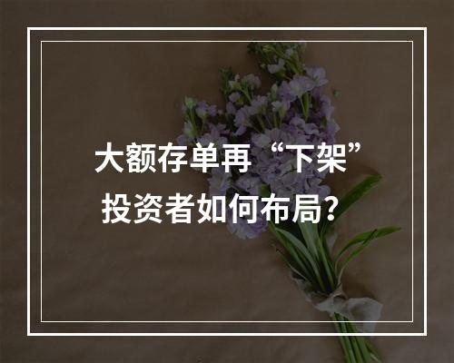 大额存单再“下架” 投资者如何布局？