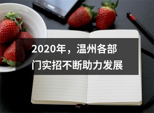 2020年，温州各部门实招不断助力发展