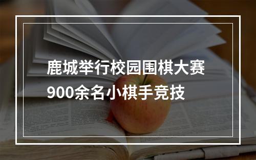 鹿城举行校园围棋大赛 900余名小棋手竞技