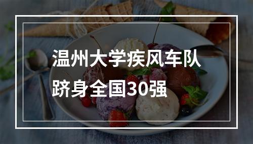 温州大学疾风车队跻身全国30强