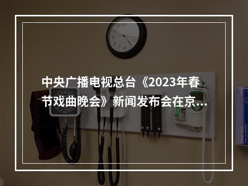 中央广播电视总台《2023年春节戏曲晚会》新闻发布会在京召开 “温州元素”闪耀