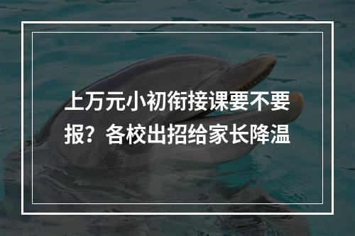上万元小初衔接课要不要报？各校出招给家长降温