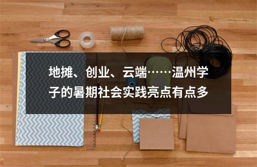 地摊、创业、云端……温州学子的暑期社会实践亮点有点多