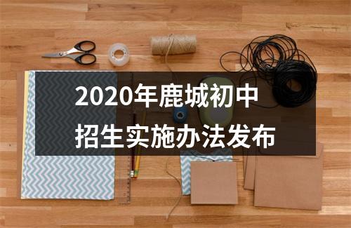 2020年鹿城初中招生实施办法发布