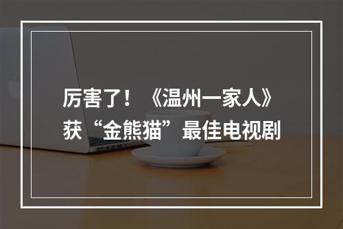 厉害了！《温州一家人》获“金熊猫”最佳电视剧