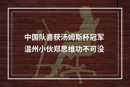 中国队喜获汤姆斯杯冠军 温州小伙郑思维功不可没