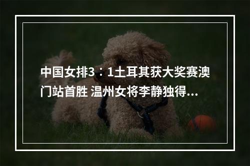 中国女排3∶1土耳其获大奖赛澳门站首胜 温州女将李静独得22分荣膺得分王