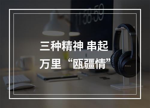 三种精神 串起万里“瓯疆情”