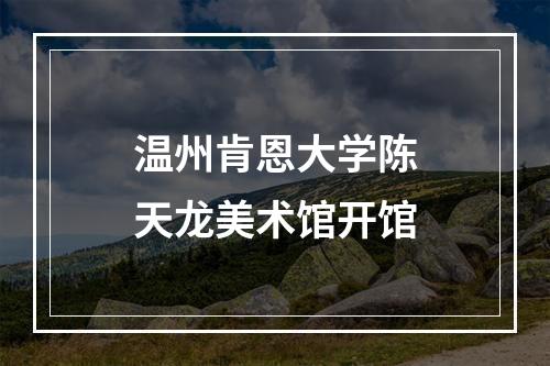 温州肯恩大学陈天龙美术馆开馆