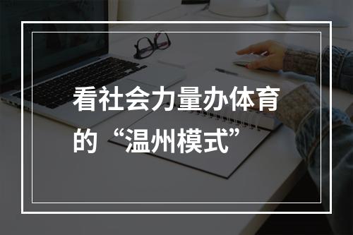 看社会力量办体育的“温州模式”