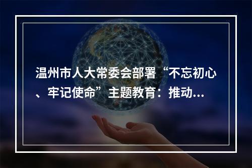 温州市人大常委会部署“不忘初心、牢记使命”主题教育：推动主题教育走深走实
