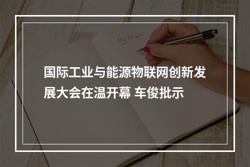 国际工业与能源物联网创新发展大会在温开幕 车俊批示