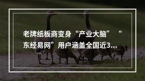 老牌纸板商变身“产业大脑” “东经易网”用户涵盖全国近300座城市