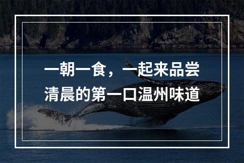 一朝一食，一起来品尝清晨的第一口温州味道