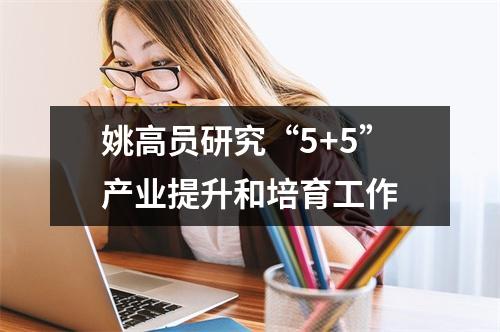 姚高员研究“5+5”产业提升和培育工作
