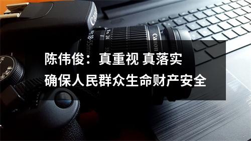 陈伟俊：真重视 真落实 确保人民群众生命财产安全