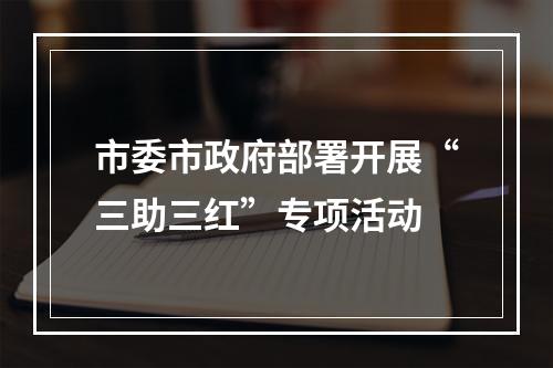 市委市政府部署开展“三助三红”专项活动
