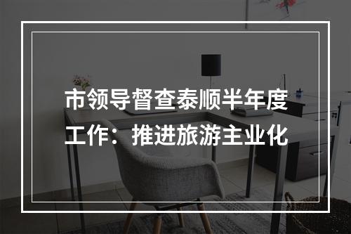 市领导督查泰顺半年度工作：推进旅游主业化