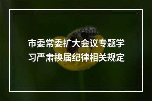 市委常委扩大会议专题学习严肃换届纪律相关规定