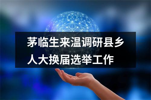 茅临生来温调研县乡人大换届选举工作