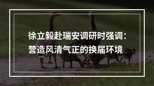 徐立毅赴瑞安调研时强调：营造风清气正的换届环境