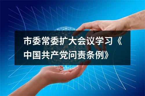 市委常委扩大会议学习《中国共产党问责条例》