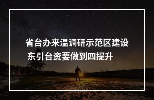 省台办来温调研示范区建设 东引台资要做到四提升