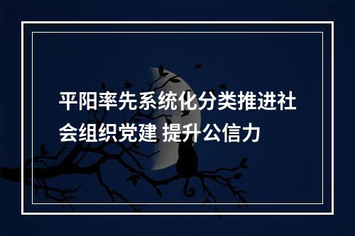 平阳率先系统化分类推进社会组织党建 提升公信力