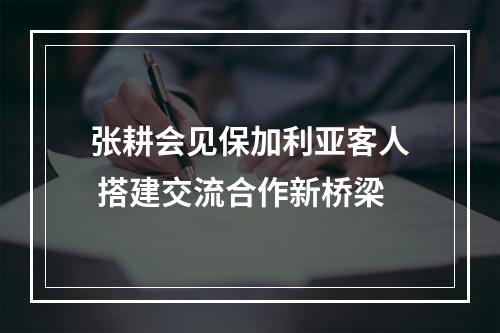 张耕会见保加利亚客人 搭建交流合作新桥梁