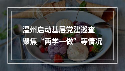 温州启动基层党建巡查 聚焦“两学一做”等情况