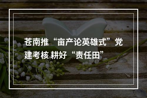 苍南推“亩产论英雄式”党建考核 耕好“责任田”