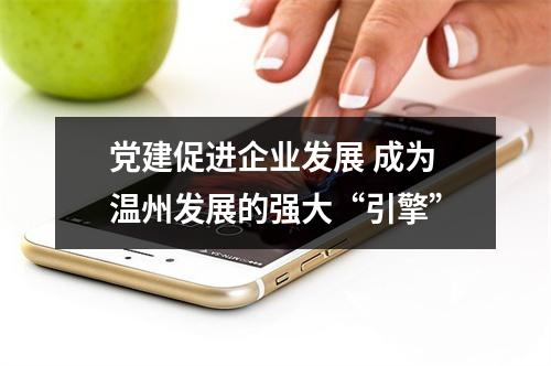 党建促进企业发展 成为温州发展的强大“引擎”