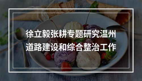 徐立毅张耕专题研究温州道路建设和综合整治工作